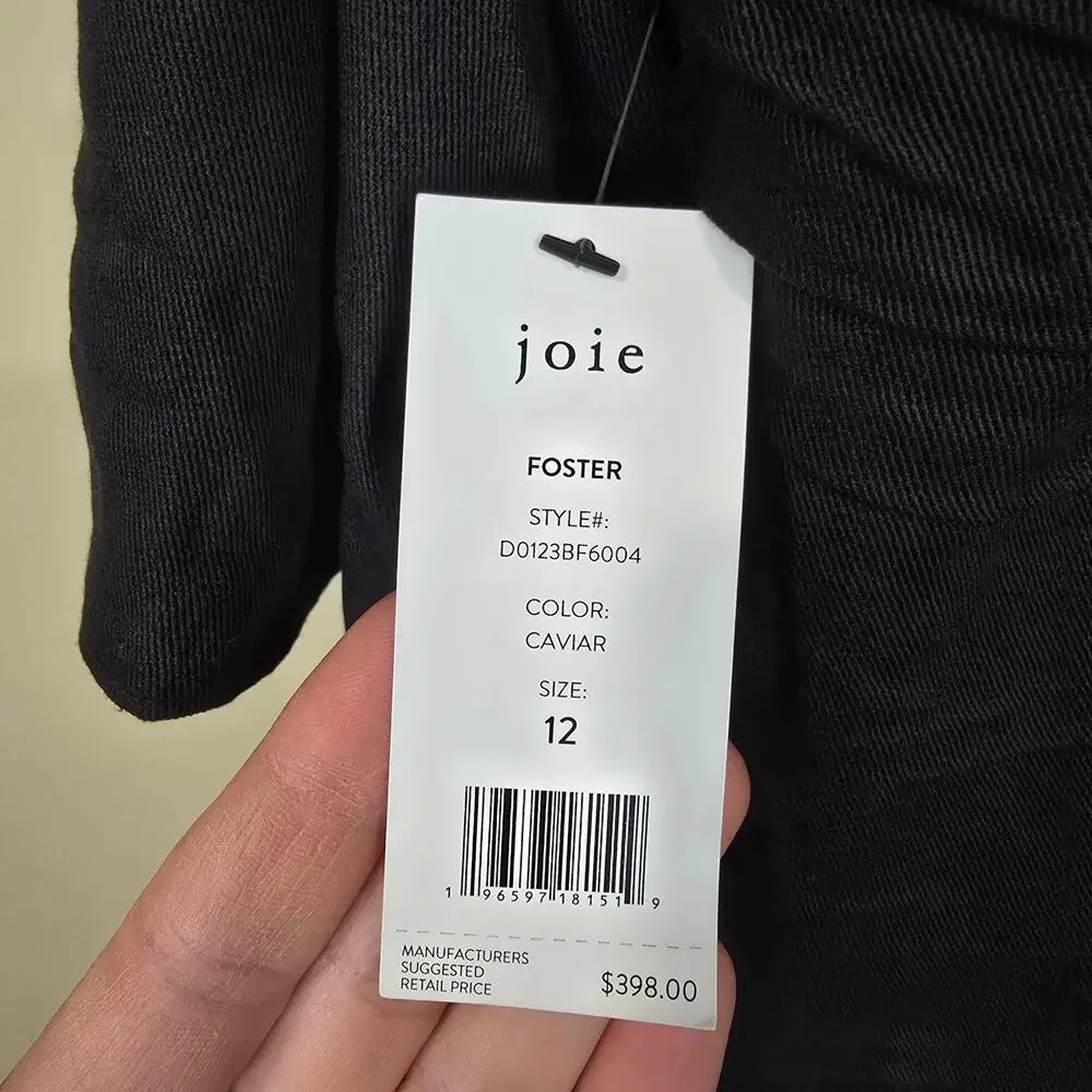 NEW NWT Women's Joie Black "Foster" Mini Dress Flowy Sleeves | Size 12 - Picture 9 of 11